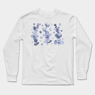 Gray Eucalyptus Leaves Long Sleeve T-Shirt